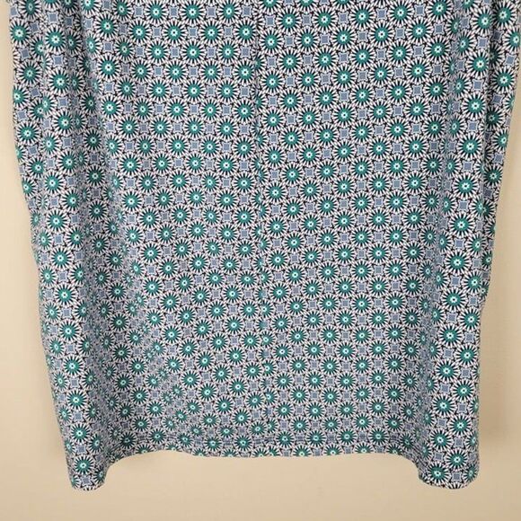 Lands' End Geometric Floral Soft Cotton Modal Stretch Tank Top Green Blue Size L - Picture 6 of 12